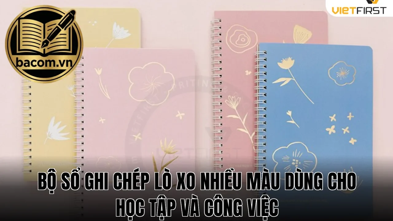 Bộ sổ ghi chép lò xo nhiều màu dùng cho học tập và công việc