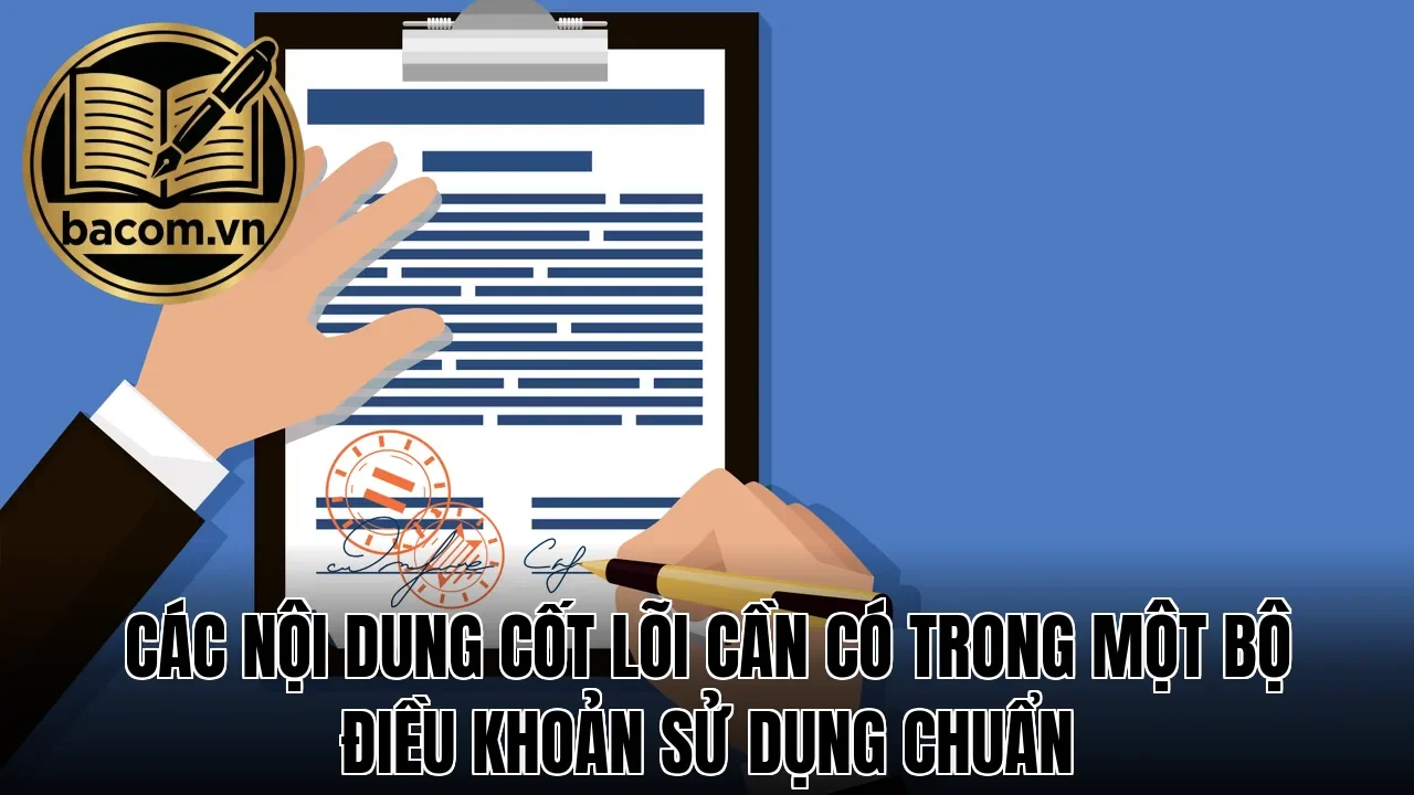 Các nội dung cốt lõi cần có trong một bộ điều khoản sử dụng chuẩn