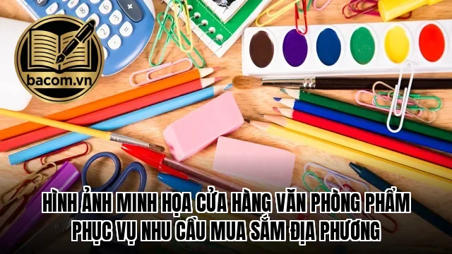 Hình ảnh minh họa cửa hàng văn phòng phẩm phục vụ nhu cầu mua sắm địa phương