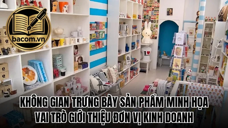 Không gian trưng bày sản phẩm minh họa vai trò giới thiệu đơn vị kinh doanh