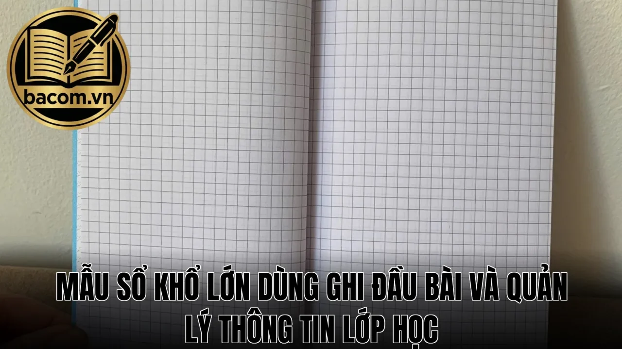 Mẫu sổ khổ lớn dùng ghi đầu bài và quản lý thông tin lớp học