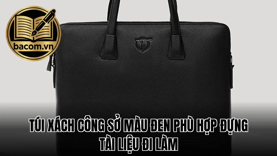 Túi xách công sở màu đen phù hợp đựng tài liệu đi làm